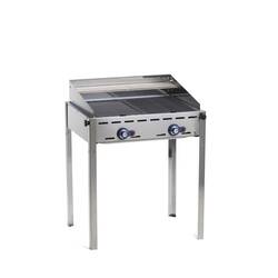 Hendi Grillsystem Green Fire 2 Brenner mit Emaillierte Grillplatte und Grillrost aus Gusseisen GN 1/1 740x615x(H)825 mm, Ausführung: Emaillierte Grillplatte und Grillrost aus Gusseisen GN 1/1