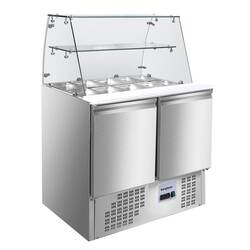 Bergman Basic-Line 700 Saladette 2-türig und Glasaufsatz - 240 l