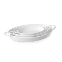 Hendi Ofenform mit Ohrengriffen, oval 262x140x(H)33 mm, Größe: 262x140x(H)33 mm