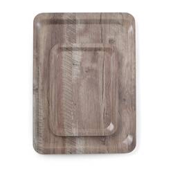 Hendi Serviertablett aus Melamin mit Holzoptik, Holz dunkel 240x350 mm, Farbe: Holz dunkel, Größe: 240x350