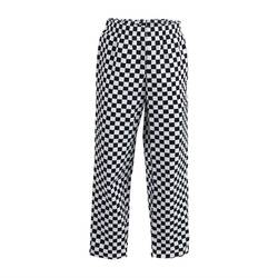 Whites Unisex Kochhose Easyfit schwarz/weiß großkariert M, Kleidergröße: M