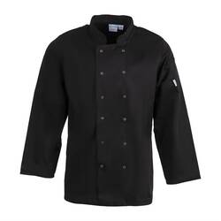 Whites Vegas Kochjacke lange Ärmel schwarz L, Kleidergröße: L, Farbe: Schwarz