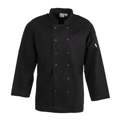 Whites Vegas Kochjacke lange Ärmel schwarz M, Kleidergröße: M, Farbe: Schwarz