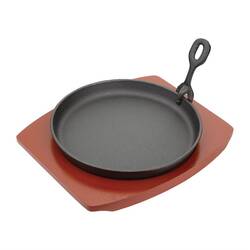 Olympia runde Servierpfanne mit Holzuntersetzer 22cm