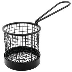 Olympia rundes Frittierkörbchen mit Stiel schwarz 8cm