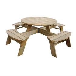 Rowlinson Runder Picknicktisch aus Holz
