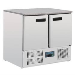 Polar Serie G Thekenkühltisch mit Marmorarbeitsfläche 2-türig 240L