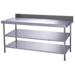 Parry Vollverschweißter Wandtisch aus Edelstahl mit 2 Unterböden 1800 x 600 mm