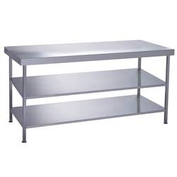 Parry Vollverschweißter Mitteltisch aus Edelstahl mit 2 Unterböden 1200 x 600 mm
