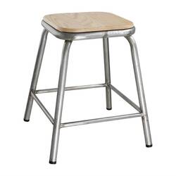 Bolero Cantina niedrige Hocker aus Stahl mit Holzsitz (4 Stück)