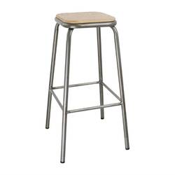 Bolero hoher Hocker aus verzinktem Stahl mit Holzsitz (4 Stück)