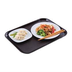 Cambro Epictread rechteckiges rutschfestes Fiberglastablett schwarz 35x27cm