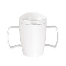 Olympia Kristallon Heritage Doppelhenkelbecher mit Deckel Weiß 300ml 4er Pack