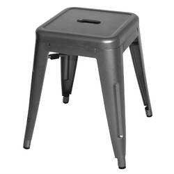 Bolero niedrige Bistro Hocker stahlgrau 4er Set