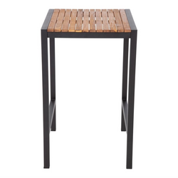 Bolero quadratischer Stahl und Akazienholz Bartisch 60cm
