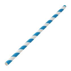 Utopia Biologisch abbaubare Papierstrohhalme mit Blaue Streifen (250er Pack)