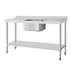 Vogue Spüle Einzelspüle Doppelabtropffläche 1500mm