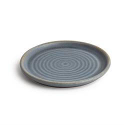 Olympia Canvas runder Teller mit schmalem Rand granit-blau 18cm