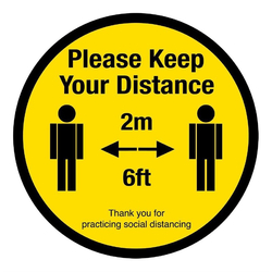 Bitte halten Sie 2 Meter Social Distancing Floor Graphic 40cm