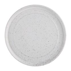 Flache runde Teller Olympia Cavolo weiß gesprenkelt 220mm