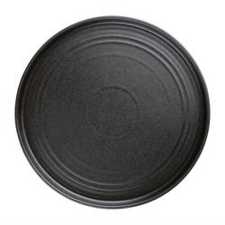 Olympia Cavolo Strukturierte Schwarz Flache Runde Teller 270mm 4er Pack
