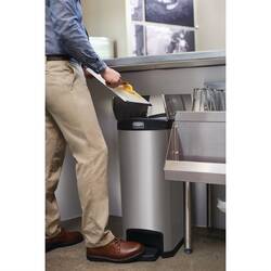 Rubbermaid Slim Jim End Step Pedaleimer Edelstahl 50L