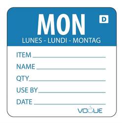 Vogue auflösbare Etiketten Montag blau