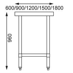 Vogue Arbeitstisch mit Regalboden 180 x 70cm