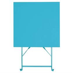 Bolero quadratischer klappbarer Terrassentisch Stahl azurblau 60cm