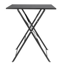 Bolero quadratischer klappbarer Terrassentisch Stahl schwarz 60cm
