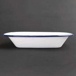 Olympia rechteckige Speiseschale weiß-blau 19 x 28cm