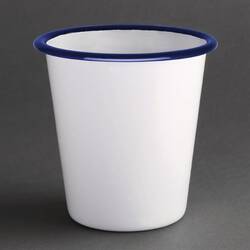 Olympia emaillierte Becher weiß-blau 31cl