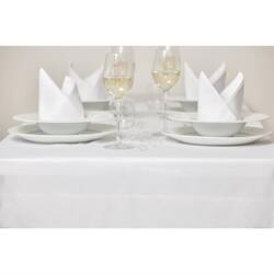 Mitre Luxury Satin Band Tischdecke weiß 137 x 228cm