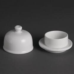 Olympia Whiteware Butternapf mit Deckel 4,3cl