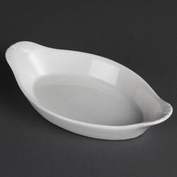 Olympia Whiteware ovale Gratinschalen weiß 20,4 x 11,5cm
