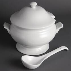 Olympia Whiteware Suppenterrine und Kelle 2,5L