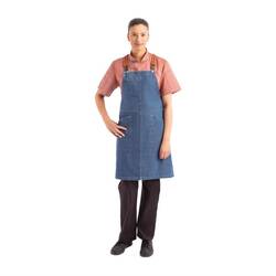 Chef Works Urban Berkely Denim Schürze mit Hosenträgern mittelblau