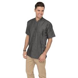 Chef Works Urban Tribeca Denim Kochjacke mit Druckknopfverschluss kurzarm grau M