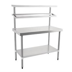 Vogue Edelstahl Arbeitstisch mit Aufsatz 180cm