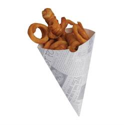 Colpac biologisch abbaubare Pommes Spitztüten mit Zeitungsmotiv