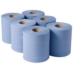 Jantex Handtuchrollen für Innenabrollung blau 2-lagig - 6 Stück