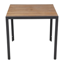 Bolero quadratischer Stahl- und Akazienholztisch 80cm