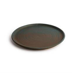 Olympia Canvas runder Teller mit schmalem Rand dunkelgrün 26,5cm