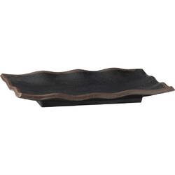 APS Marone gewelltes rechteckiges Tablett schwarz 27,5 x 11cm