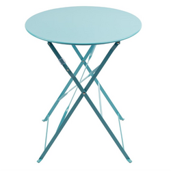 Bolero runder klappbarer Terrassentisch Stahl azurblau 60cm