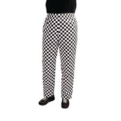 Whites Unisex Kochhose Easyfit schwarz/weiß großkariert XXL, Kleidergröße: XXL