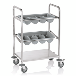 WAS Germany Besteckwagen Chromnickelstahl, Polyethylen 