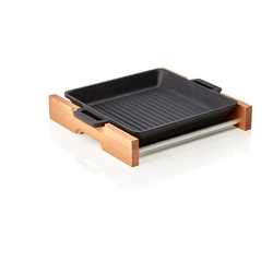 WAS Germany Grill-/Servierpfanne Holz/Gusseisen 