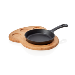 WAS Germany Servierplatte Holz/Gusseisen 
