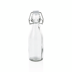 WAS Germany Bügelverschlussflasche Glas / Opal-/Hartglas 